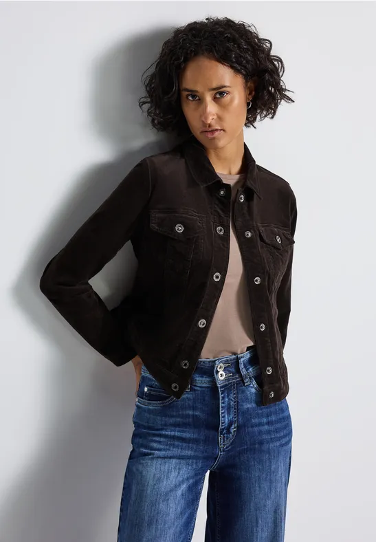 Mini-Cord Jacke deep roast brown