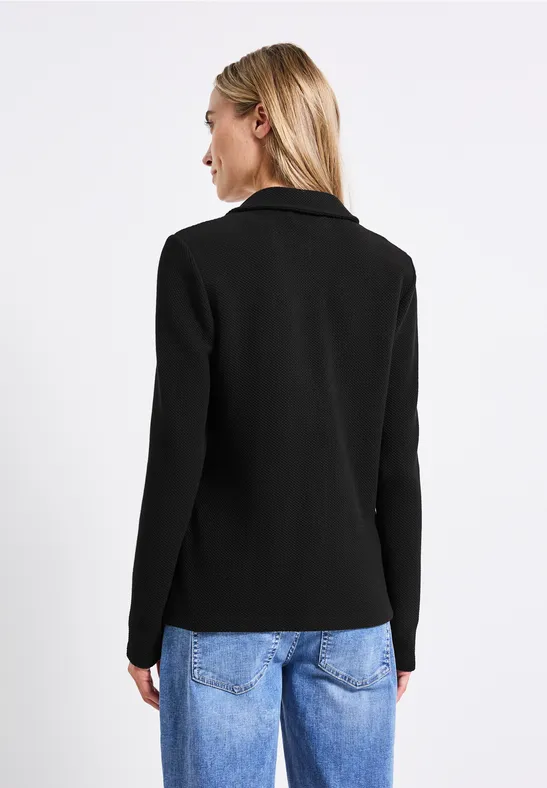 Basis blazer met structuur Black