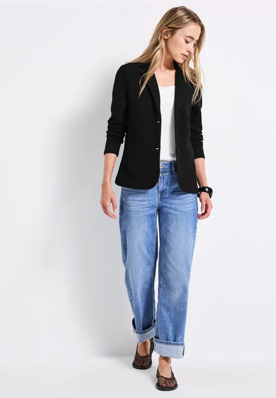 Basis blazer met structuur Black