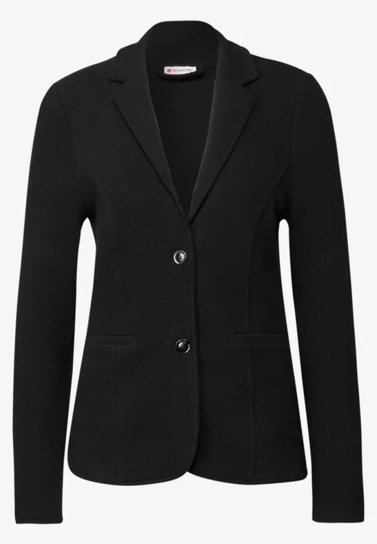 Basis blazer met structuur Black
