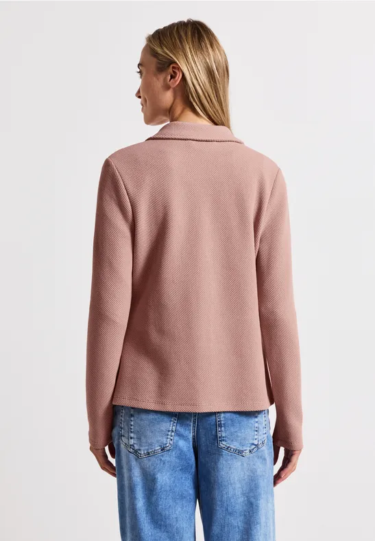 Basis blazer met structuur faded rose