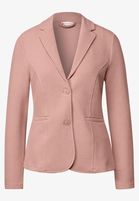 Basis blazer met structuur faded rose