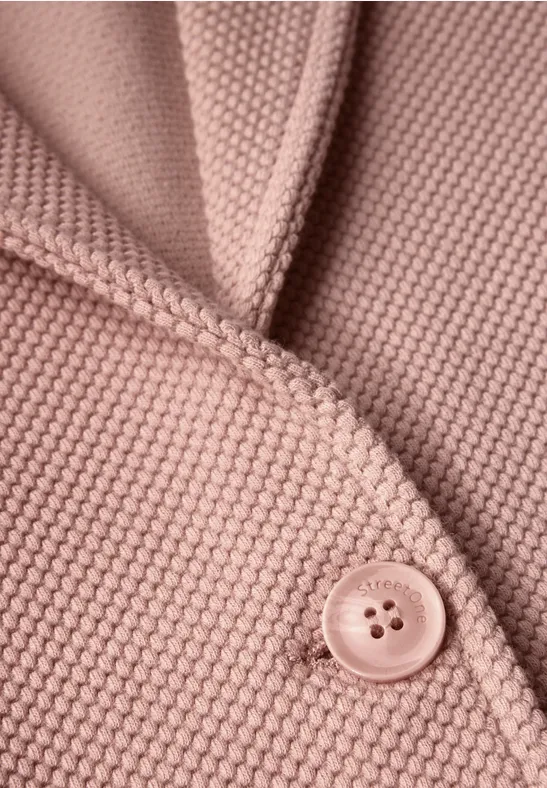 Basis blazer met structuur faded rose