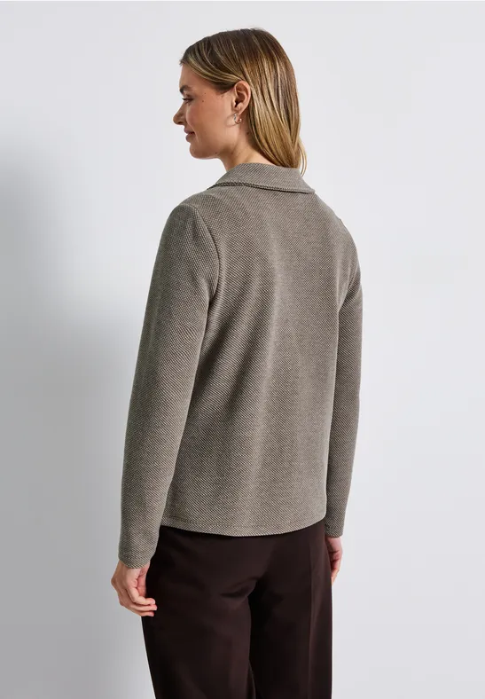 Basic Blazer mit Struktur silk brown mel.