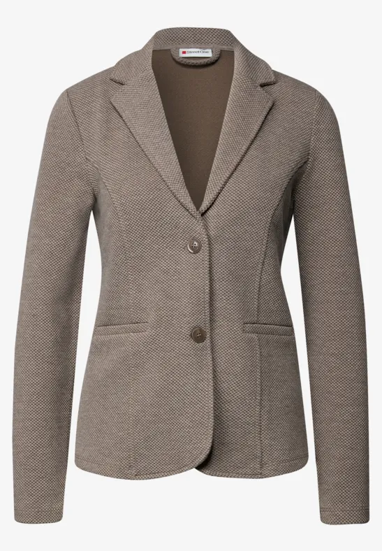 Basic Blazer mit Struktur silk brown mel.