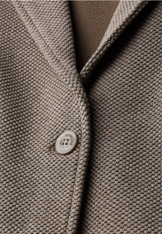 Basic Blazer mit Struktur silk brown mel.