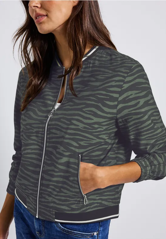 Gemusterter Blouson mid green