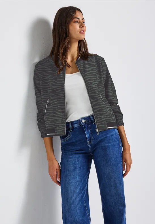 Gemusterter Blouson mid green