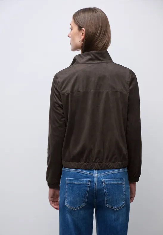 Veste courte en velours deep roast brown