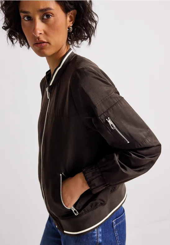 Satijnen blouson deep roast brown