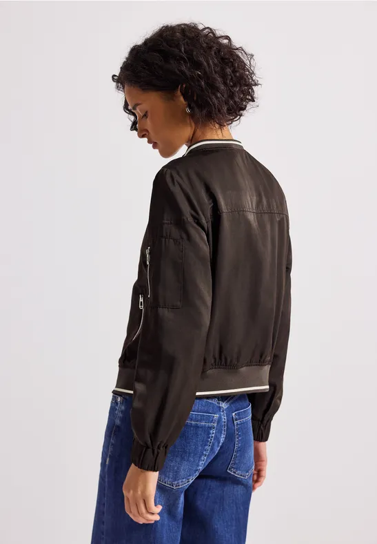 Satijnen blouson deep roast brown