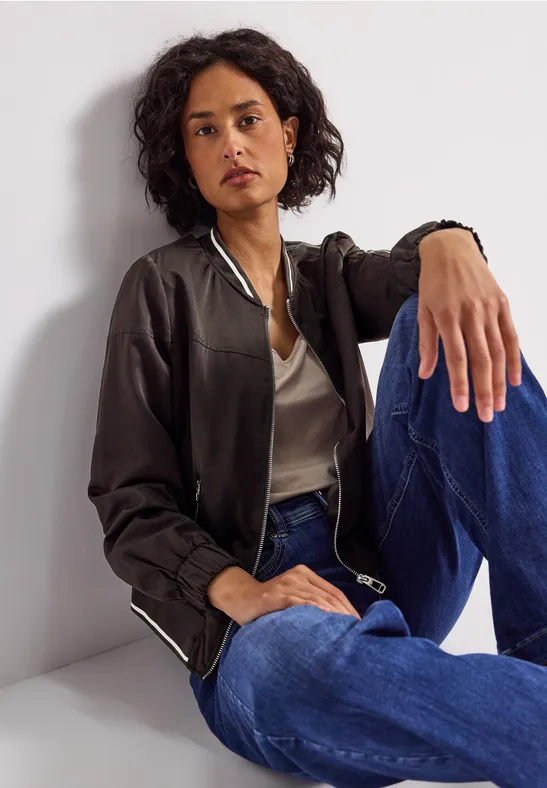 Satijnen blouson deep roast brown