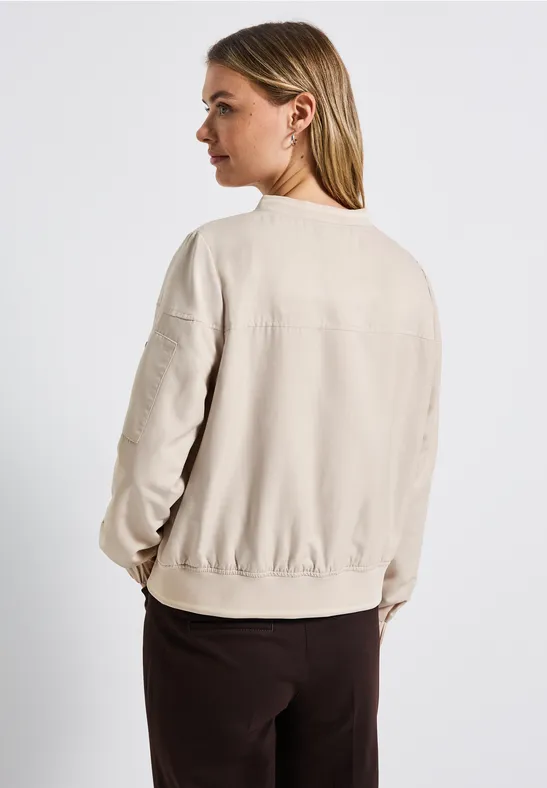 Satijnen blouson malted beige