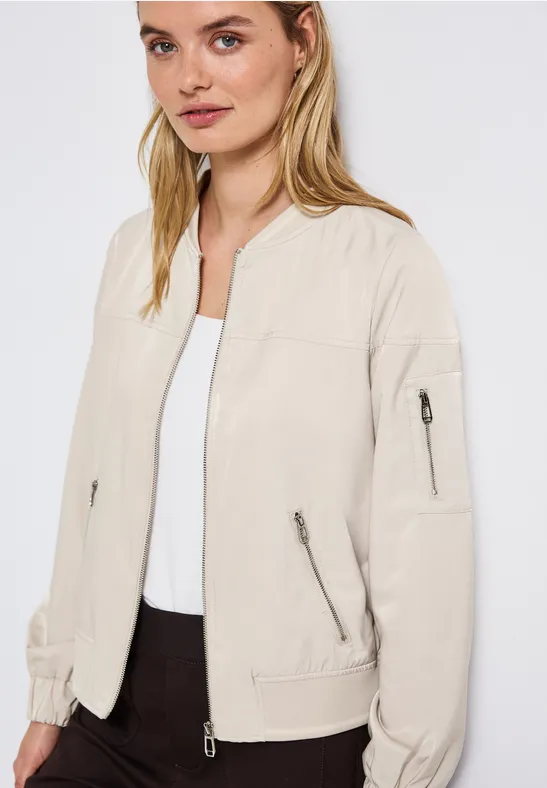 Satijnen blouson malted beige