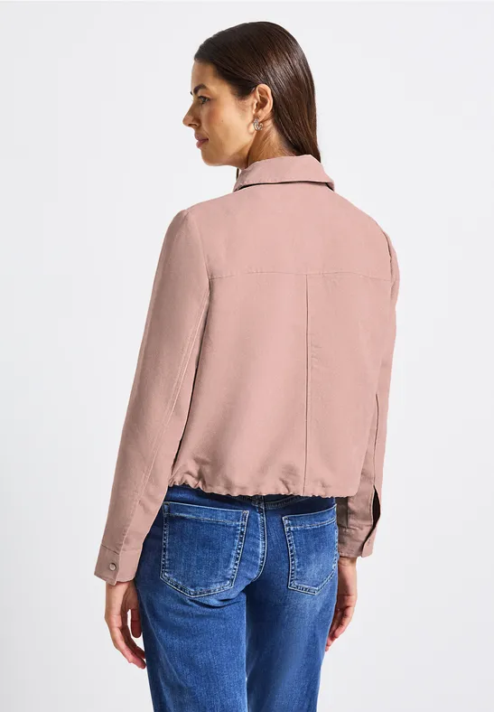 Corduroy jas met rits faded rose