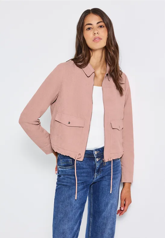 Corduroy jas met rits faded rose