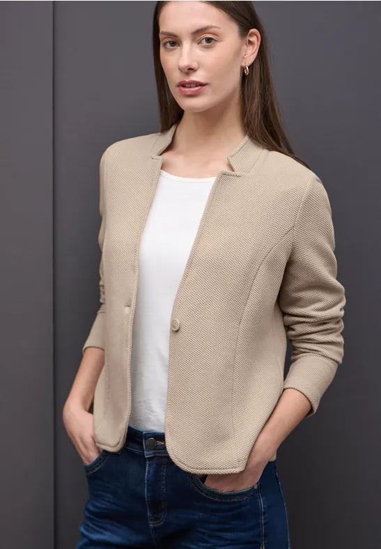 Jacquard blazer sanded beige