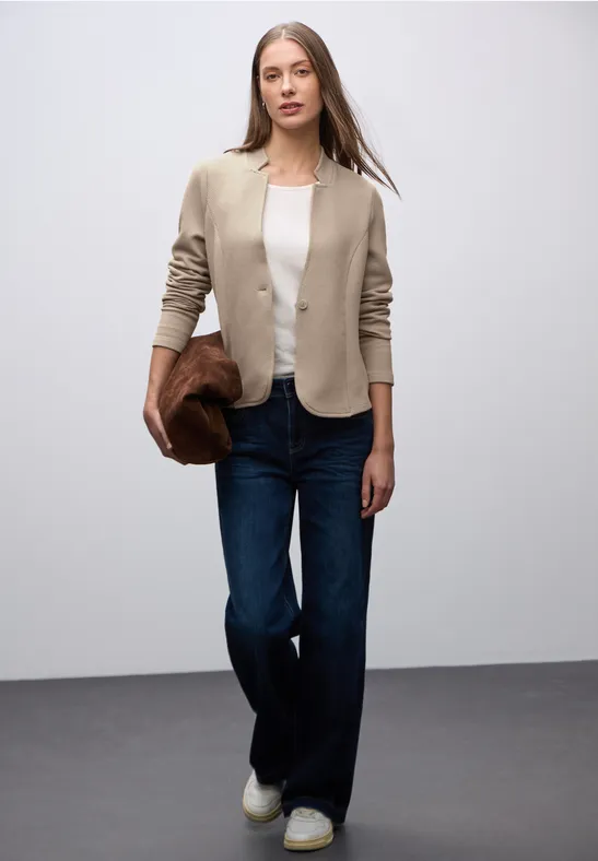 Jacquard blazer sanded beige