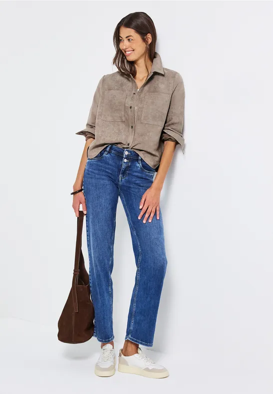 Kurzes Mini-Cord Overshirt bark brown