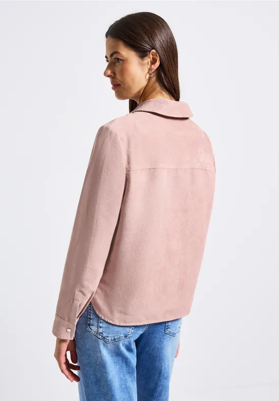 Kurzes Mini-Cord Overshirt faded rose