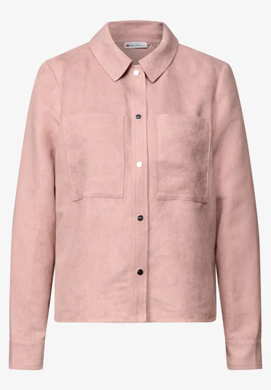 Kurzes Mini-Cord Overshirt faded rose