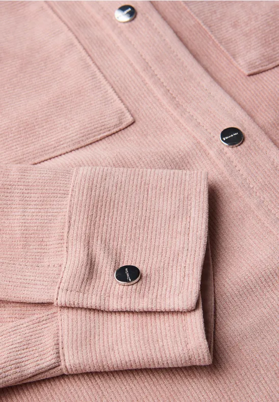 Kurzes Mini-Cord Overshirt faded rose