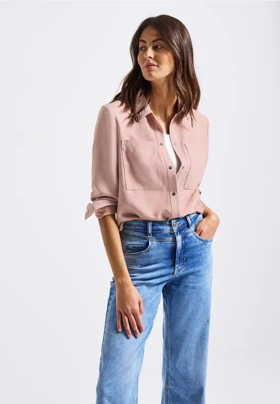 Kurzes Mini-Cord Overshirt faded rose