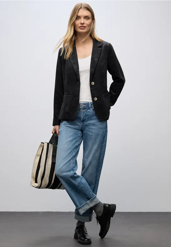 Blazer en velours côtelé Black