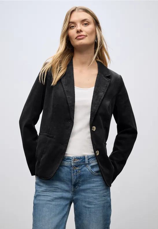Blazer en velours côtelé Black