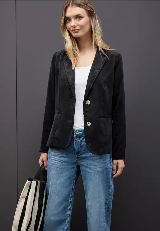 Blazer en velours côtelé Black