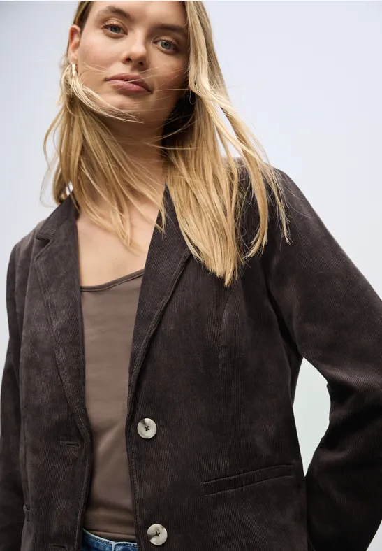 Blazer en velours côtelé deep roast brown