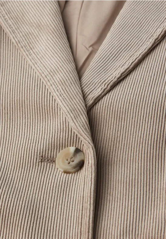 Blazer en velours côtelé morning beige