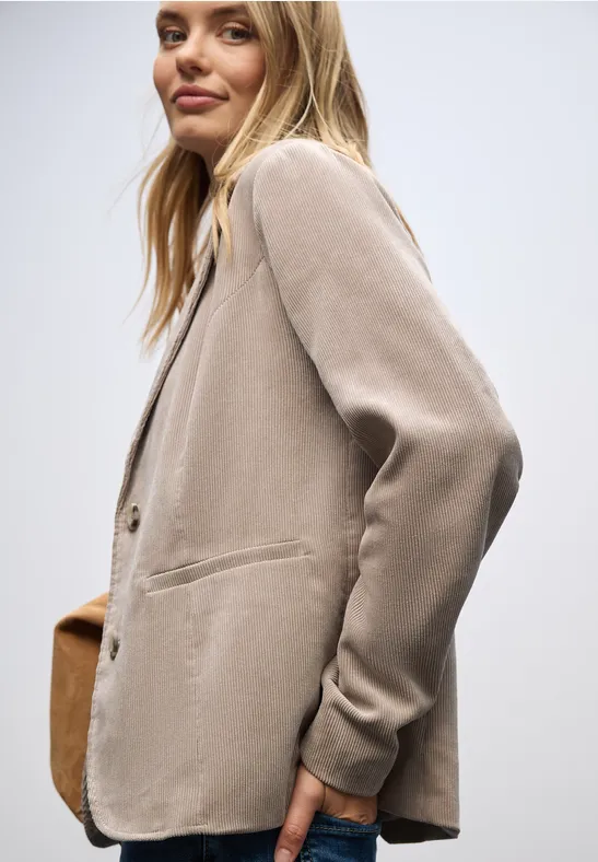 Blazer en velours côtelé morning beige