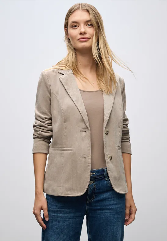 Blazer en velours côtelé morning beige