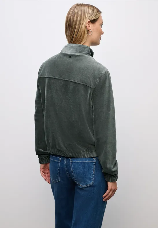 Corduroy jas met rits balsam green