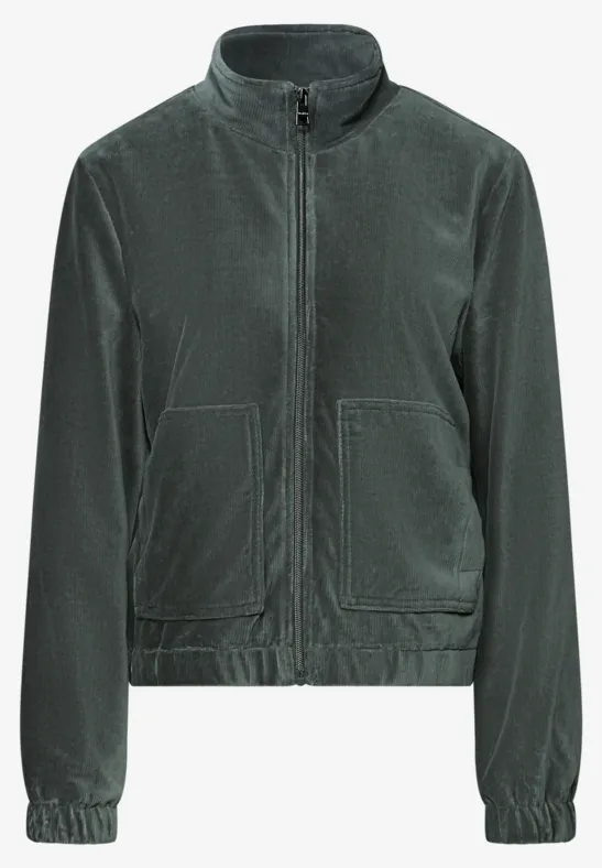 Corduroy jas met rits balsam green