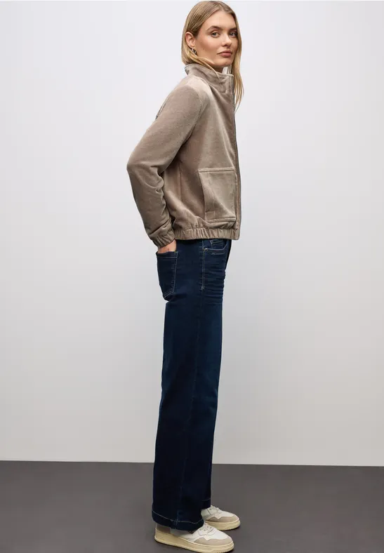 Cordjacke mit Zipper silk brown