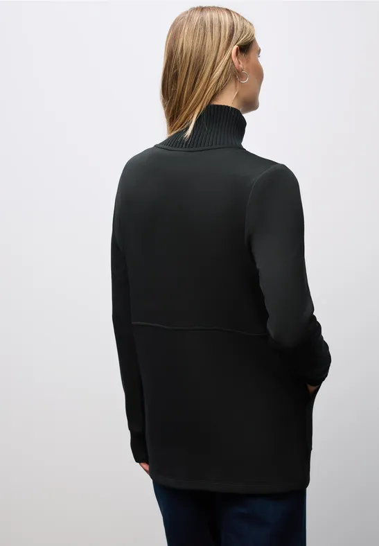 Sweatjack met gebreide details Black