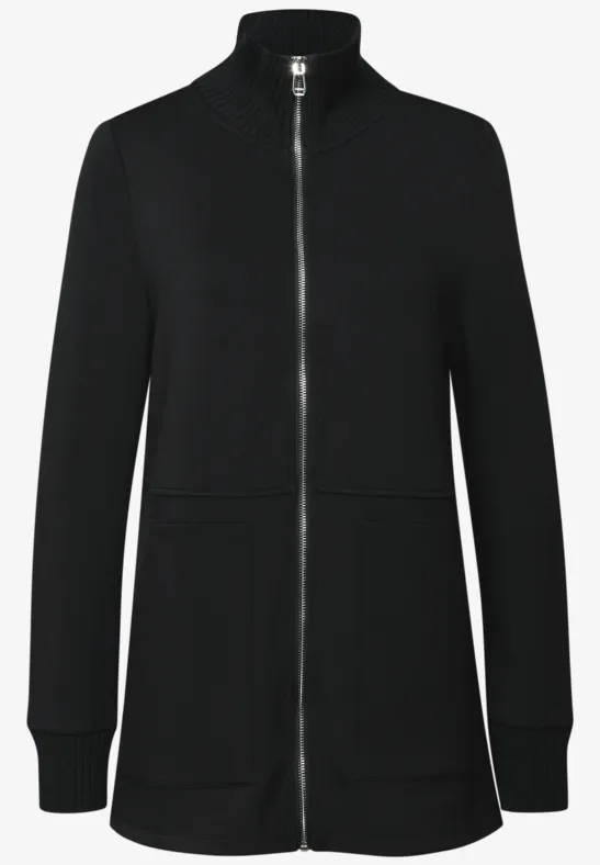 Sweatjack met gebreide details Black