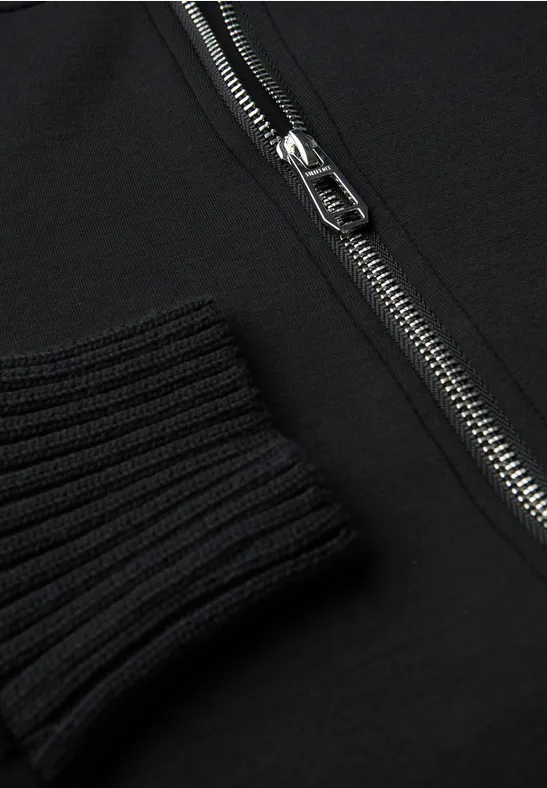 Sweatjack met gebreide details Black