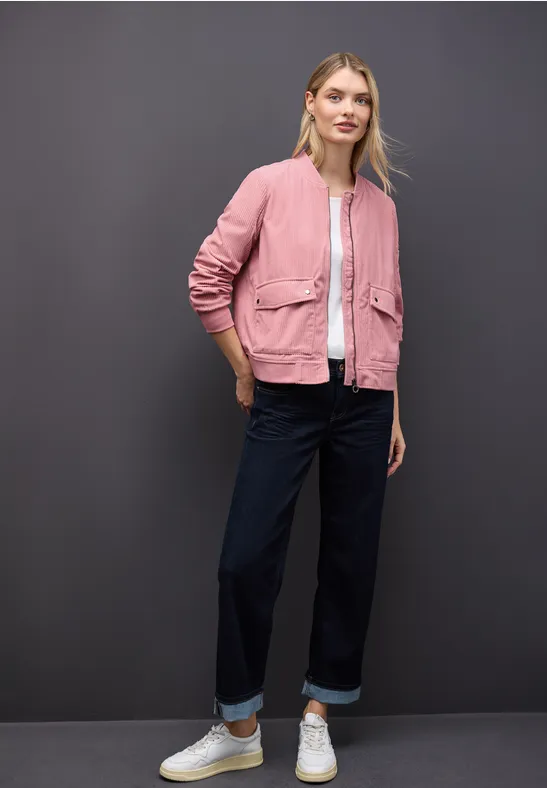 Zachte corduroy blouson powder pink