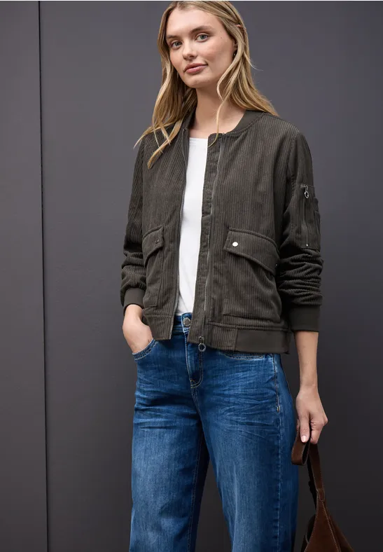 Zachte corduroy blouson darkest brown
