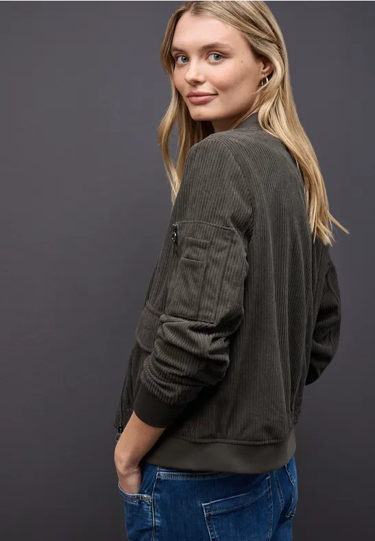 Zachte corduroy blouson darkest brown