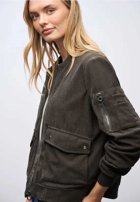 Zachte corduroy blouson darkest brown