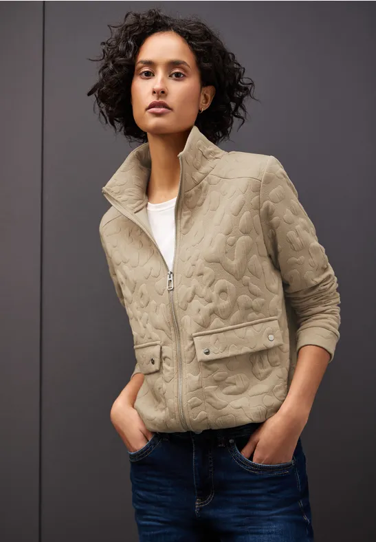 Leo jacquard jas sanded beige mel.