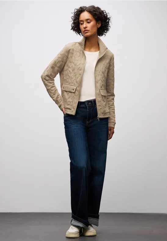 Leo jacquard jas sanded beige mel.