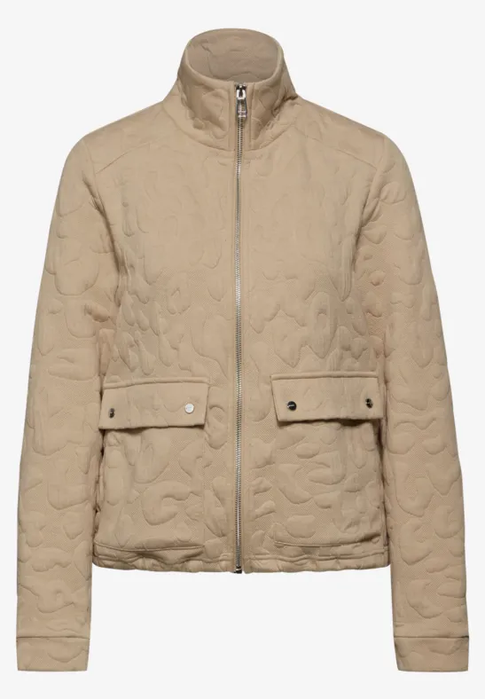 Leo jacquard jas sanded beige mel.
