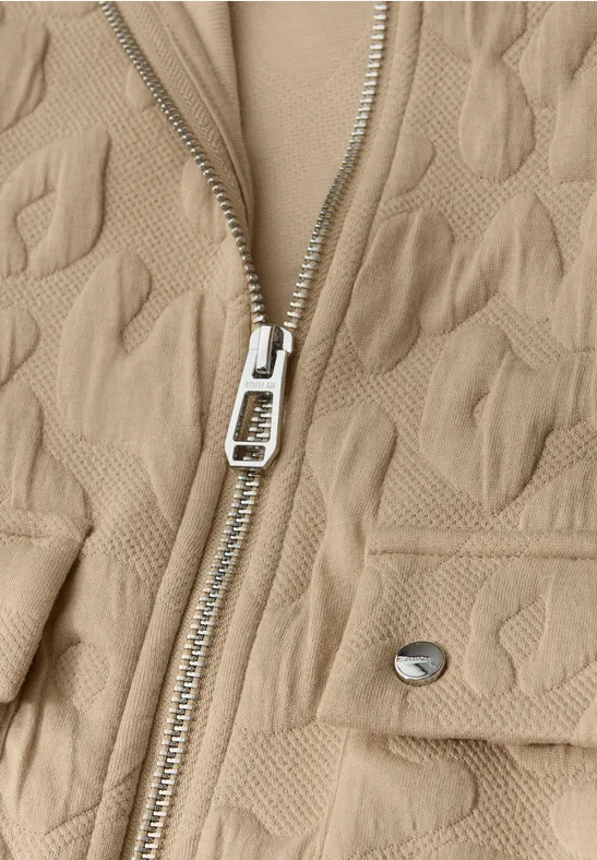 Leo jacquard jas sanded beige mel.