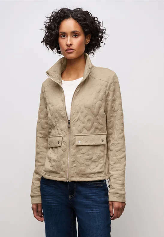 Leo jacquard jas sanded beige mel.