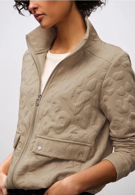 Leo jacquard jas sanded beige mel.